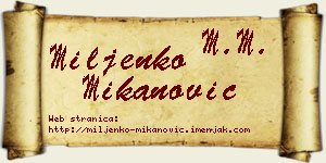 Miljenko Mikanović vizit kartica